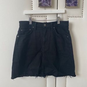 Reformation Black Denim Mini Skirt